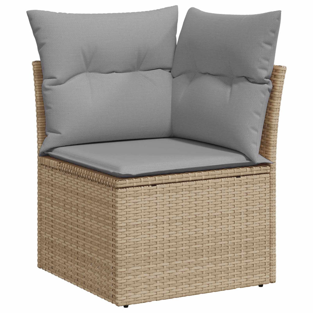 Gartensofa-set mit Kissen 13 pcs Beige und Hellgrau