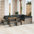 Gartensofa-set mit Kissen 13 pcs Grau