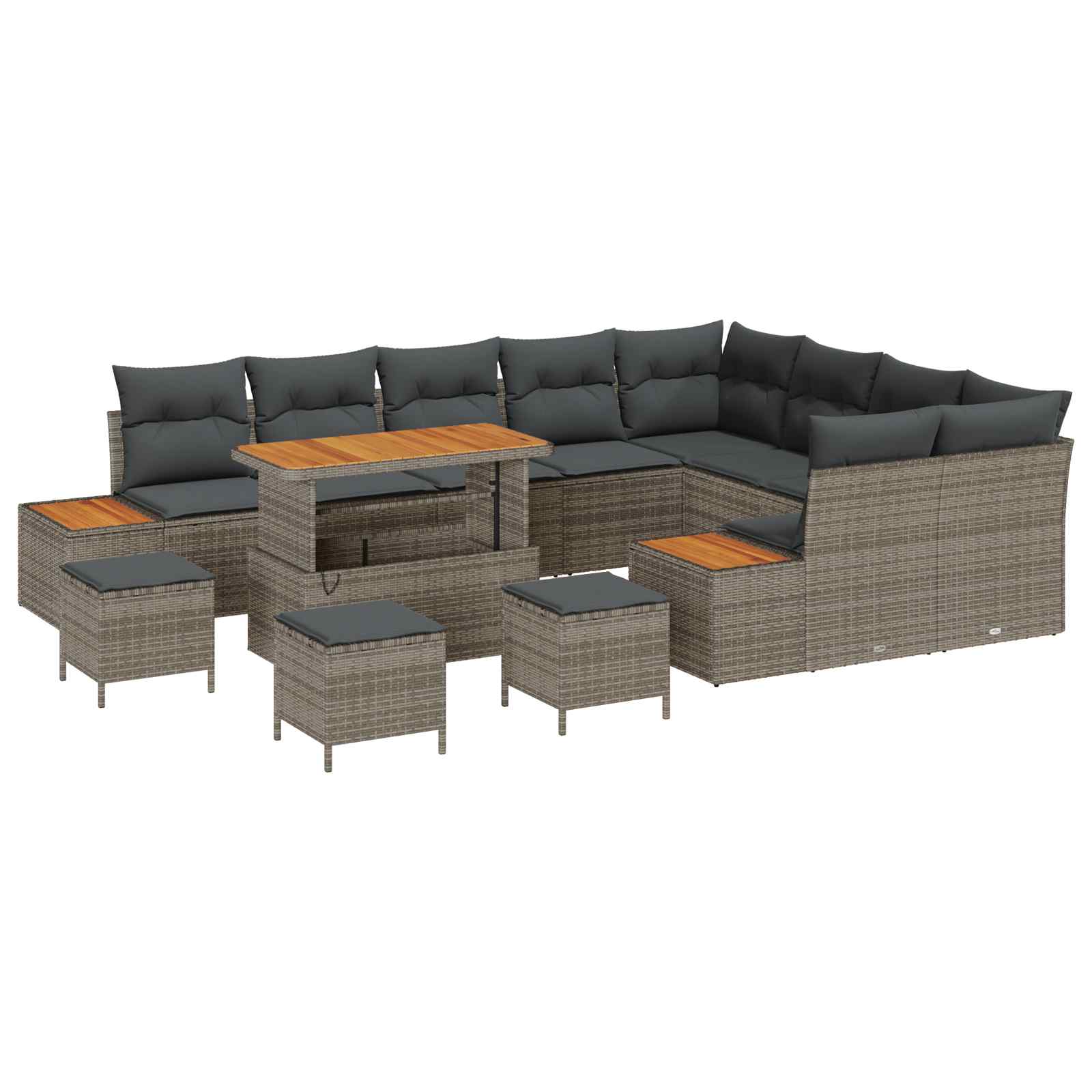Gartensofa-set mit Kissen 13 pcs Grau