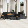 Gartensofa-set mit Kissen 13 pcs Schwarz