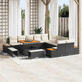 Gartensofa-set mit Kissen 13 pcs Schwarz und Creme