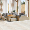 Gartensofa-set mit Kissen 13 pcs Beige und Hellgrau