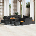 Gartensofa-set mit Kissen 13 pcs Schwarz