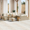 Gartensofa-set mit Kissen 13 pcs Beige und Creme