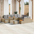 Gartensofa-set mit Kissen 13 pcs Beige und Hellgrau