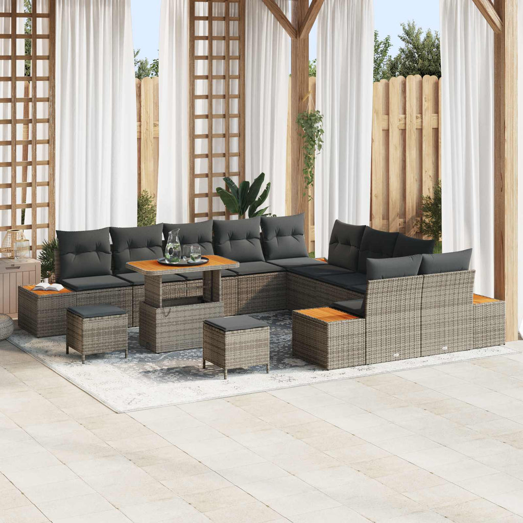 Gartensofa-set mit Kissen 13 pcs Grau