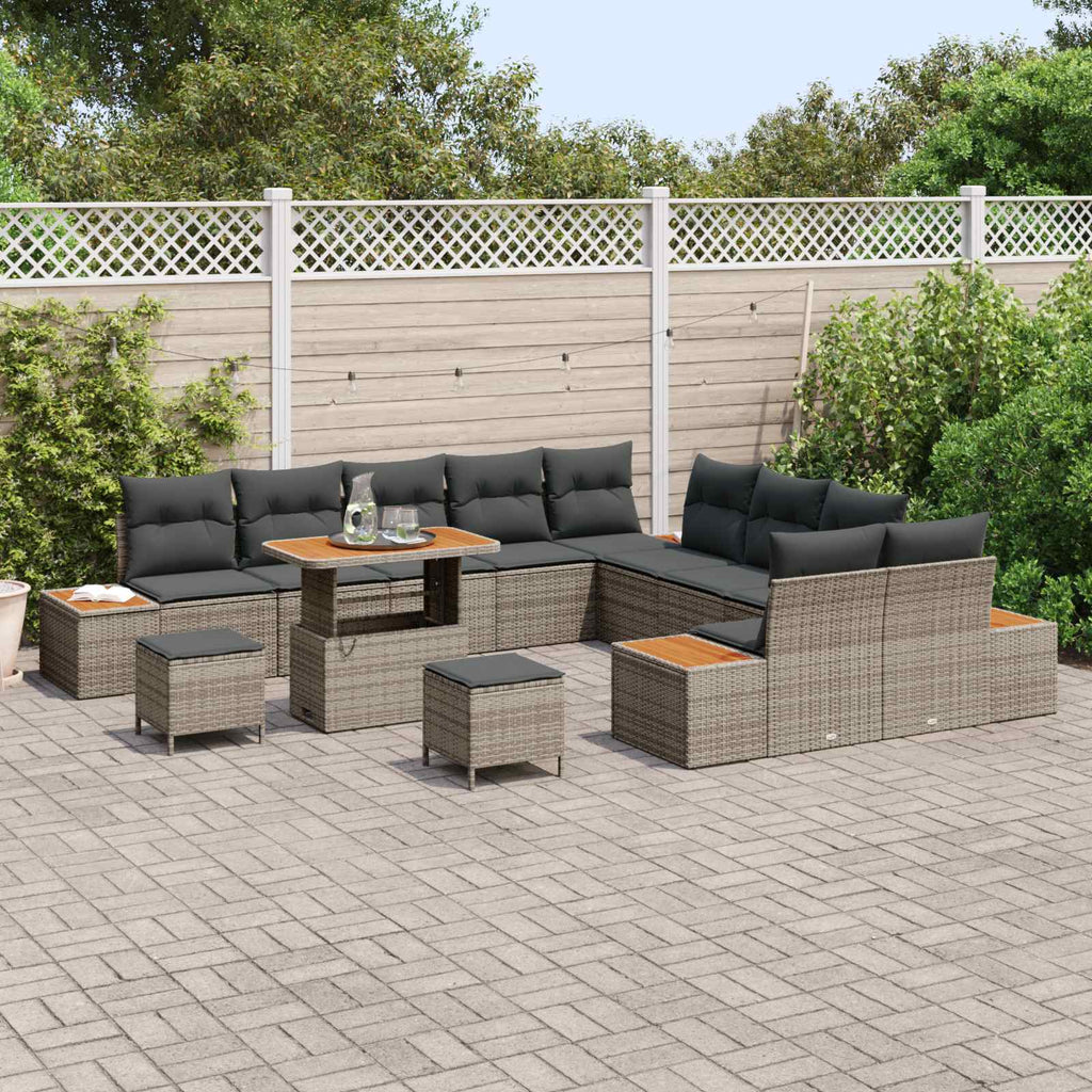 Gartensofa-set mit Kissen 13 pcs Grau