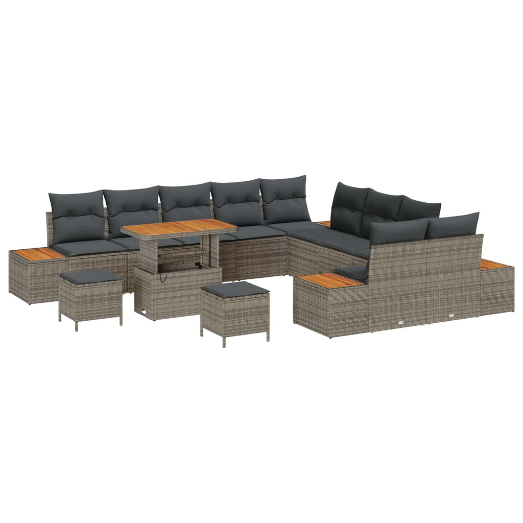 Gartensofa-set mit Kissen 13 pcs Grau