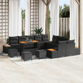 Gartensofa-set mit Kissen 14 pcs Schwarz