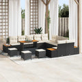 Gartensofa-set mit Kissen 14 pcs Schwarz und Creme