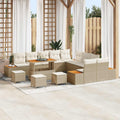 Gartensofa-set mit Kissen 14 pcs Beige und Creme