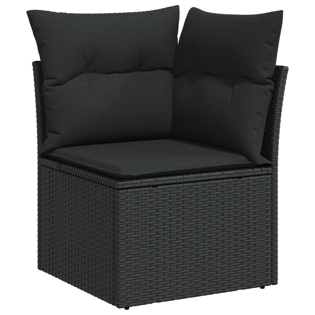 Garten-Sofa-Set mit Kissen mit Speicher 8 pcs Schwarz