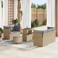 Garten-Sofa-Set mit Kissen 8 pcs Beige und Hellgrau