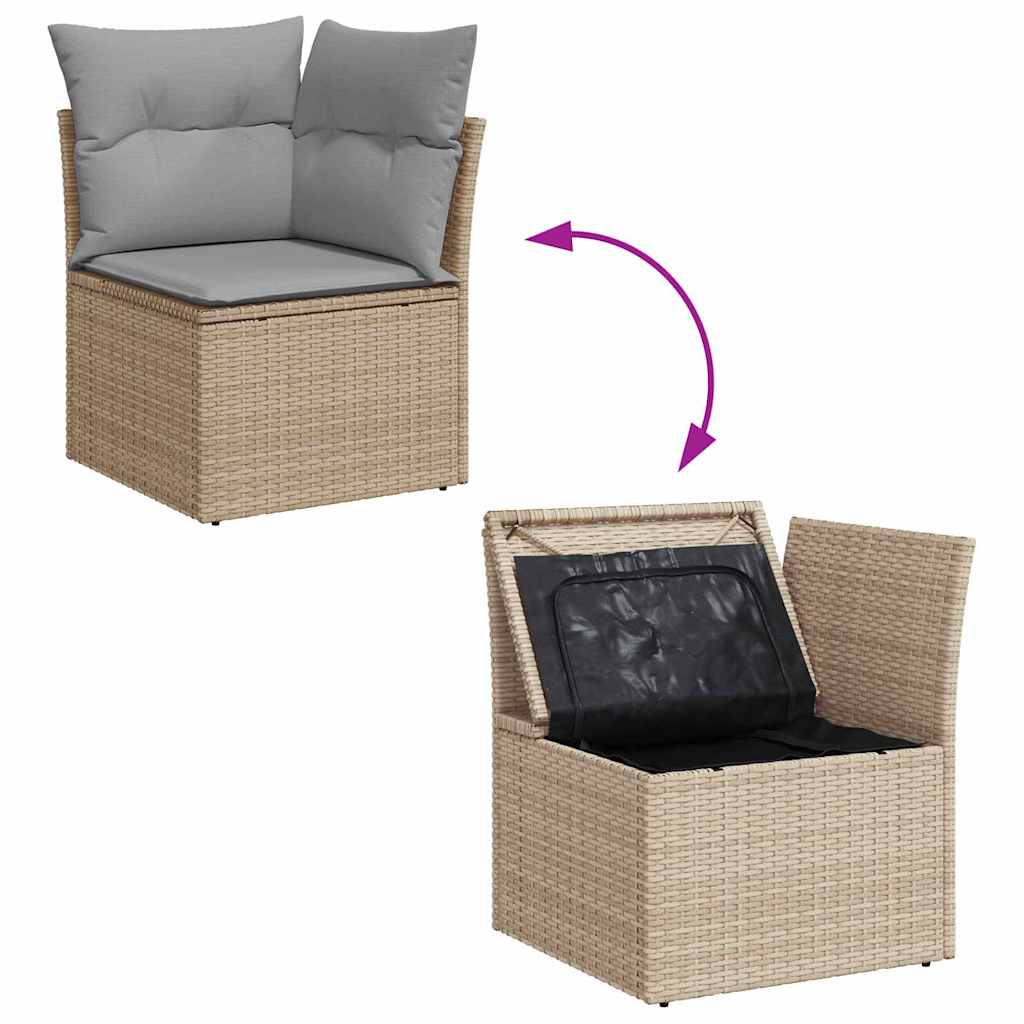 Garten-Sofa-Set mit Kissen 8 pcs Beige und Hellgrau