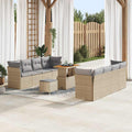 Garten-Sofa-Set mit Kissen 11 pcs Beige und Hellgrau