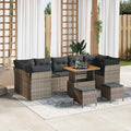 Garten-Sofa-Set mit Kissen mit Speicher 10 pcs Grau
