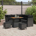 Garten-Sofa-Set mit Kissen mit Speicher 8 pcs Schwarz