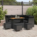 Garten-Sofa-Set mit Kissen mit Speicher 9 pcs Schwarz
