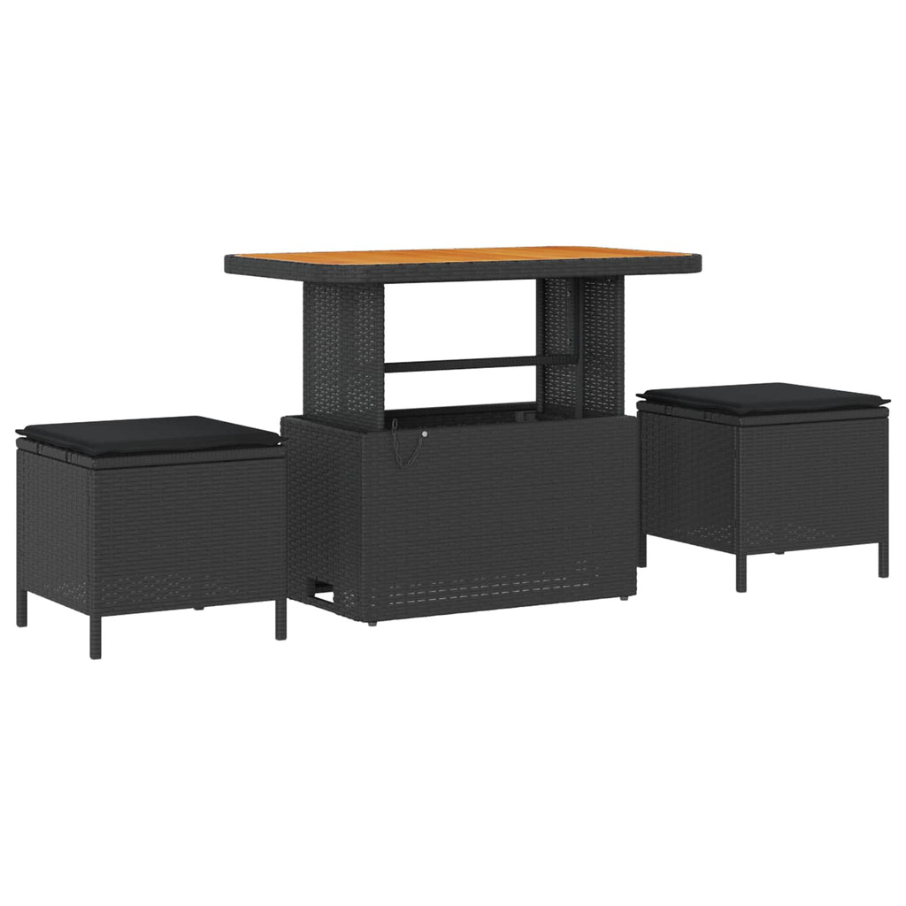 Garten-Sofa-Set mit Kissen 9 pcs Schwarz 90 x 55 x 71 cm