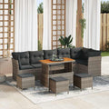 Garten-Sofa-Set mit Kissen mit Speicher 10 pcs Grau