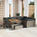 Garten-Sofa-Set mit Kissen mit Speicher 12 pcs Grau