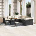 Garten-Sofa-Set mit Kissen 13 pcs Schwarz und Creme