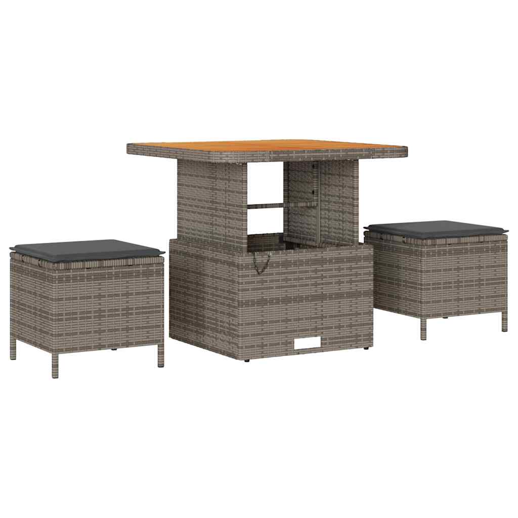 Garten-Sofa-Set mit Kissen mit Speicher 10 pcs Grau