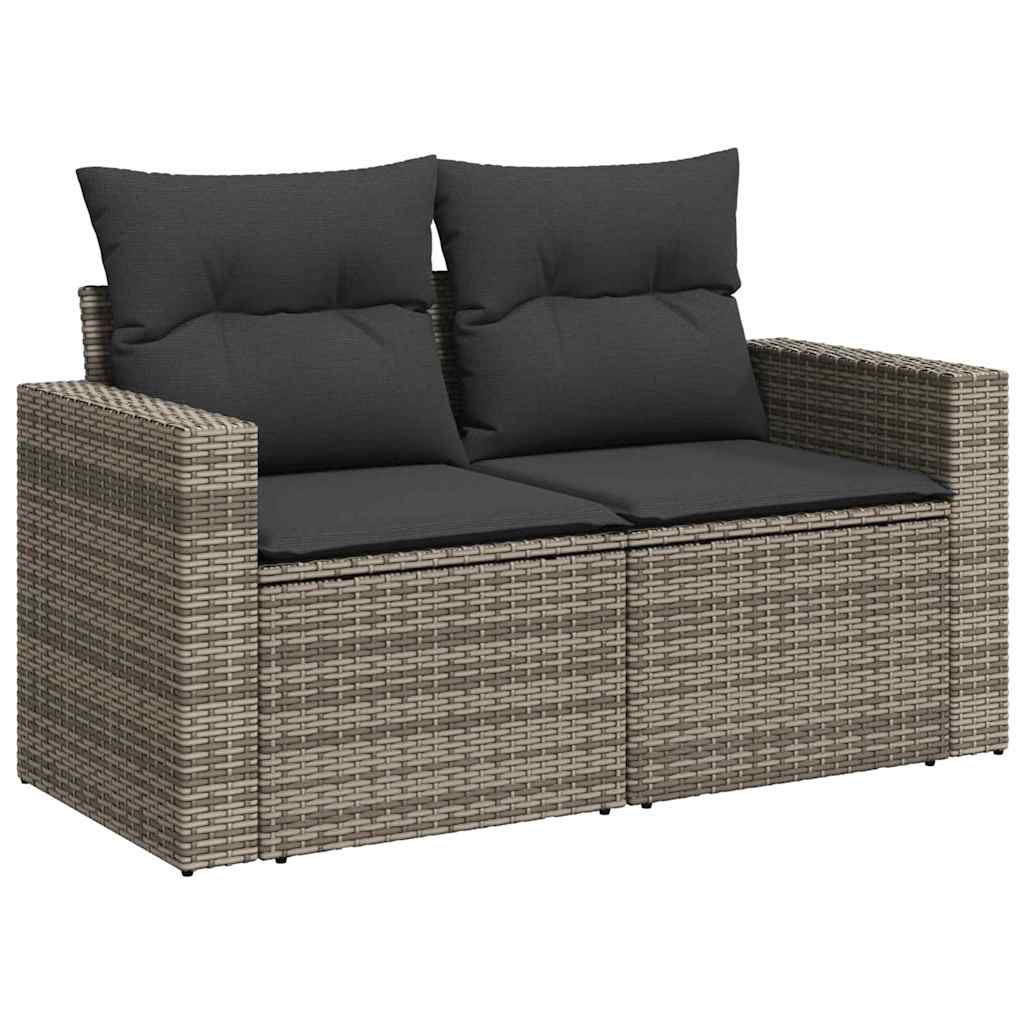 Gartensofa-set mit Kissen 12 pcs Grau Poly-Rattan