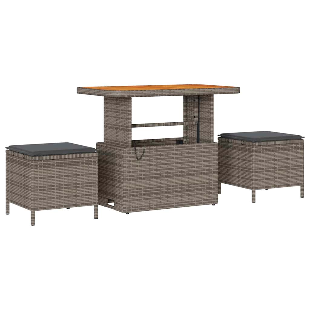 Gartensofa-set mit Kissen 12 pcs Grau Poly-Rattan