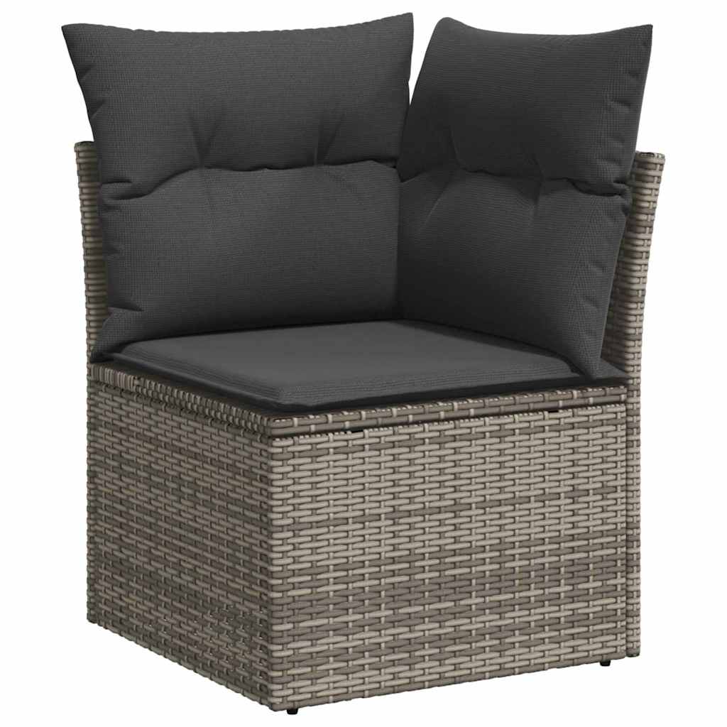Gartensofa-set mit Kissen 12 pcs Grau Poly-Rattan