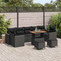 Gartensofa-set mit Kissen 13 pcs Schwarz Poly-Rattan