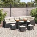 Gartensofa-set mit Kissen 12 pcs Schwarz und Creme Poly-Rattan
