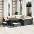 Gartensofa-set mit Kissen 13 pcs Schwarz und Creme Poly-Rattan