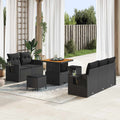 Gartensofa-set mit Kissen 10 pcs Schwarz Poly-Rattan