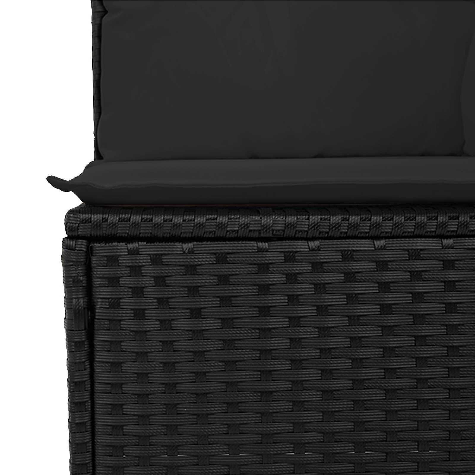 Garten-Sofa-Set mit Kissen mit Speicher 10 pcs Schwarz