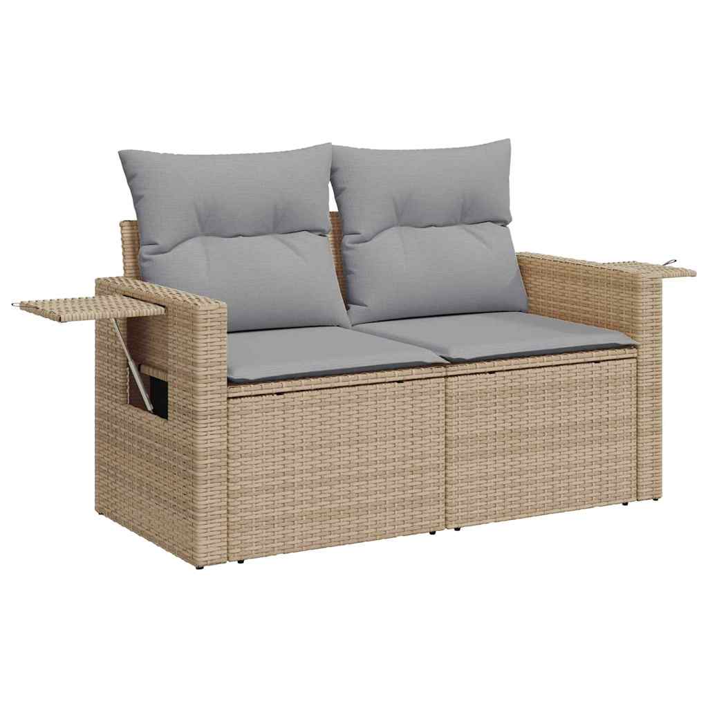 Garten-Sofa-Set mit Kissen 10 pcs Beige und Hellgrau
