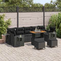 Gartensofa-set mit Kissen Schwarz Poly-Rattan