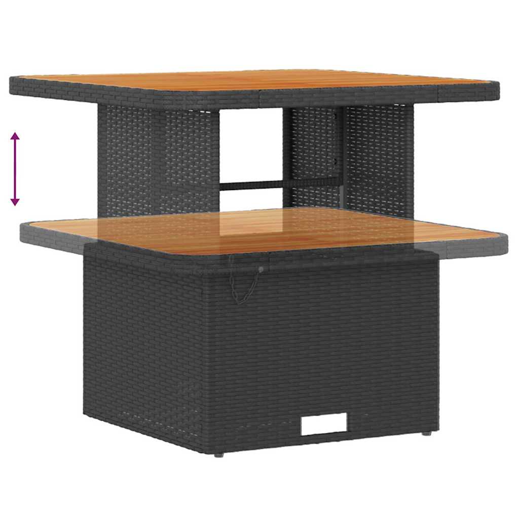 Gartensofa-set mit Kissen 10 pcs Schwarz und Creme Poly-Rattan