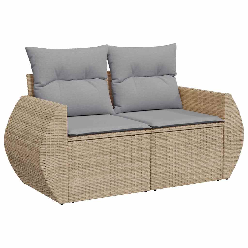 Garten-Sofa-Set mit Kissen 10 pcs Beige und Hellgrau
