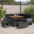 Gartensofa-set mit Kissen mit Kissen 8 pcs Schwarz Poly-Rattan