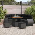 Gartensofa-set mit Kissen mit Kissen 8 pcs Schwarz Poly-Rattan