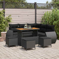 Gartensofa-set 9 pcs 8-Sitzanzahl Schwarz Poly-Rattan
