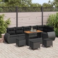 Gartensofa-set mit Kissen mit Kissen 10 pcs Schwarz Poly Rattan