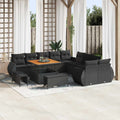 Garten-Sofa-Set mit Kissen mit Speicher 13 pcs Schwarz