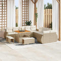 Garten-Sofa-Set mit Kissen mit Speicher 13 pcs Beige und Creme
