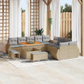 Garten-Sofa-Set mit Kissen 13 pcs Beige und Hellgrau