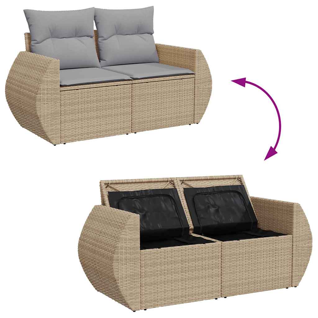 Garten-Sofa-Set mit Kissen 13 pcs Beige und Hellgrau