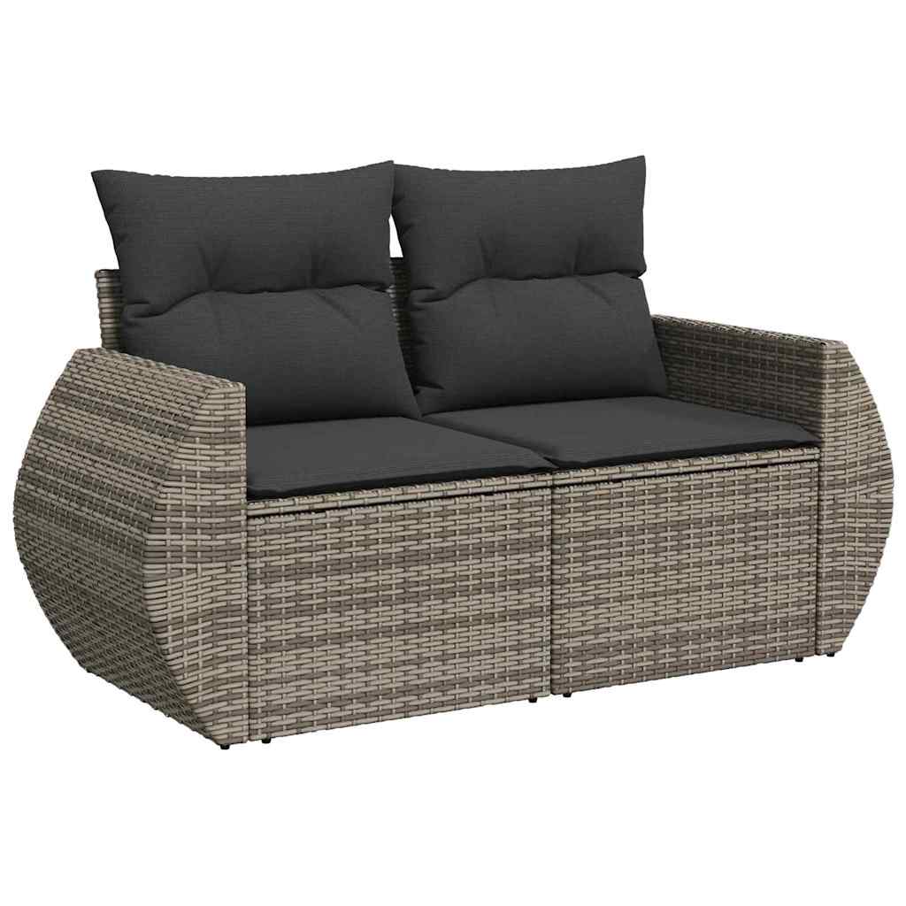 Garten-Sofa-Set mit Kissen mit Speicher 13 pcs Grau