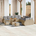 Garten-Sofa-Set mit Kissen mit Kissen 13 pcs Beige und Hellgrau