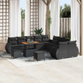 Garten-Sofa-Set mit Kissen mit Speicher 13 pcs Schwarz